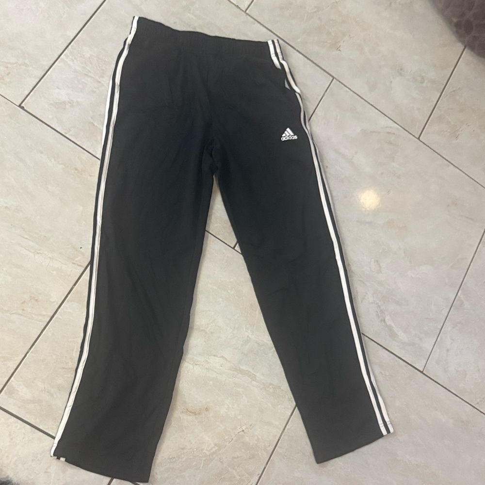 adidas Black Sweatpants with White Side Stripes